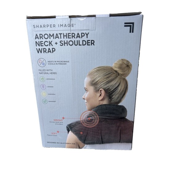 Sharper Image Aromatherapy Neck and Shoulder Wrap Filled with Natural Herbs NEW - Picture 2 of 4
